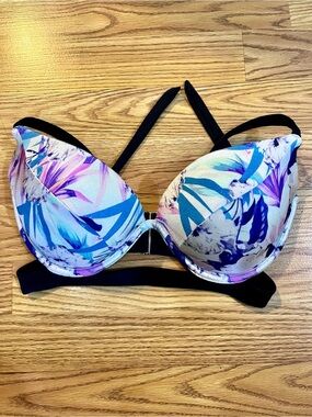Victoria’s Secret Swim Bikini Top 32DD Floral Bra Push up Halter Banded